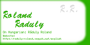 roland raduly business card