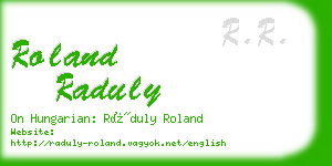 roland raduly business card